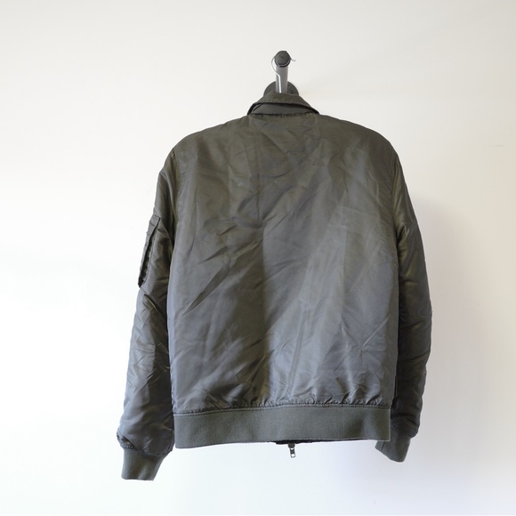 Forever 21 Men Puffer Bomber Jacket Olive Green Size US XS - Picture 2 of 7